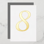 Gold Foil Wedding Table Number Custom Colour<br><div class="desc">Real gold foil; choose from gold,  silver or rose gold foil. Choose a colour or add your own pattern to the front and back. Customise the font to your liking.</div>