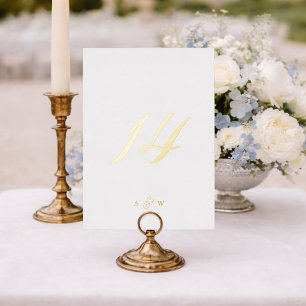 Gold Foil Wedding Table Numbers 1–29