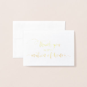 Gold Foil Wedding Thank You Card Matron Honor