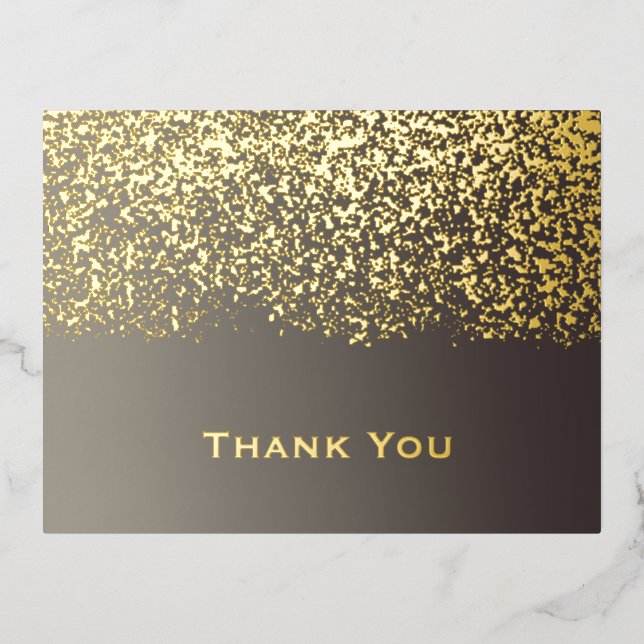 Gold Foil Wedding Thank You  Foil Holiday Postcard (Front)