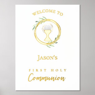 gold foil  welcome sign