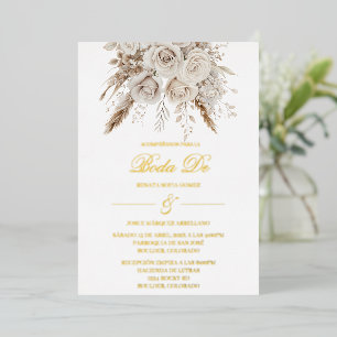 Gold foil white boho spanish