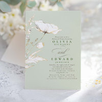 Gold Foil Wildflowers Sage Green Rehearsal Dinner