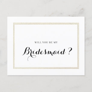 gold foil will you be my bridesmaid card
