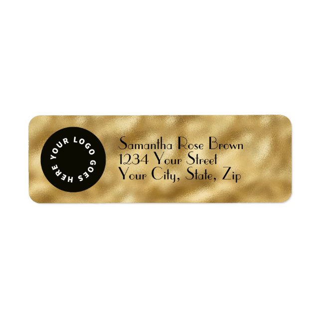 Gold Foil with Logo Return Address Label (Front)