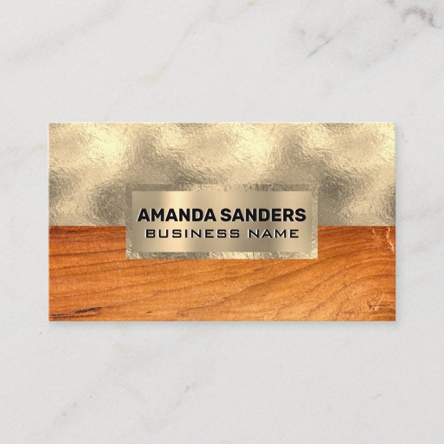 Gold Foil | Wood Business Card (Front)