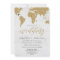Gold Foil World Map Destination Wedding Invitation