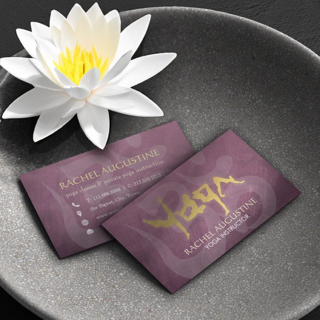 Gold Foil YOGA Human Alphabet Letters Om Symbol Business Card (Creator Uploaded)