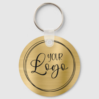 Gold Foil Your Business Logo Here Key Ring