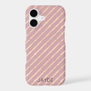 Gold Foils Stripes Personalised Mobile Phone Case