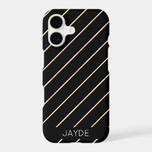 Gold Foils Stripes Personalised Mobile Phone Case