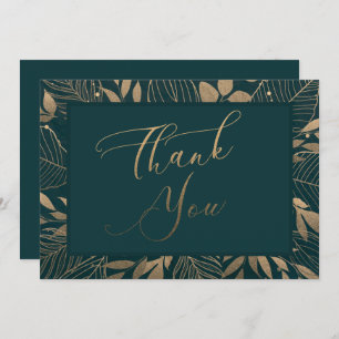 Gold Foliage Border Thank You