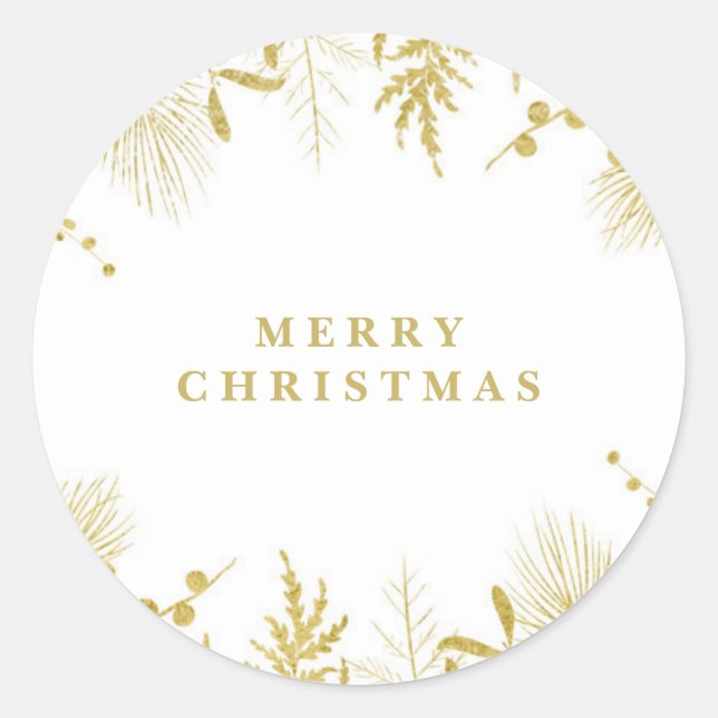 Gold Foliage Christmas Stickers (Front)