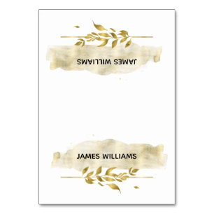 Gold Foliage Effect Wedding Place Cards