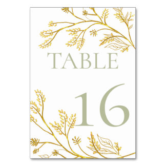Gold Foliage  Table Number