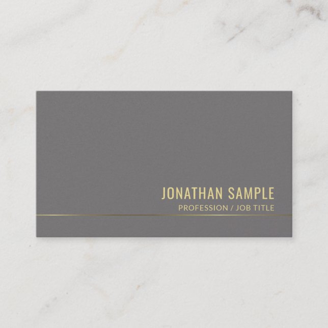 Gold Font Chic Modern Plain Professional Luxury Business Card (Front)