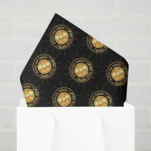 Gold Football Emblem 2026 Mexico USA Canada Tissue Paper