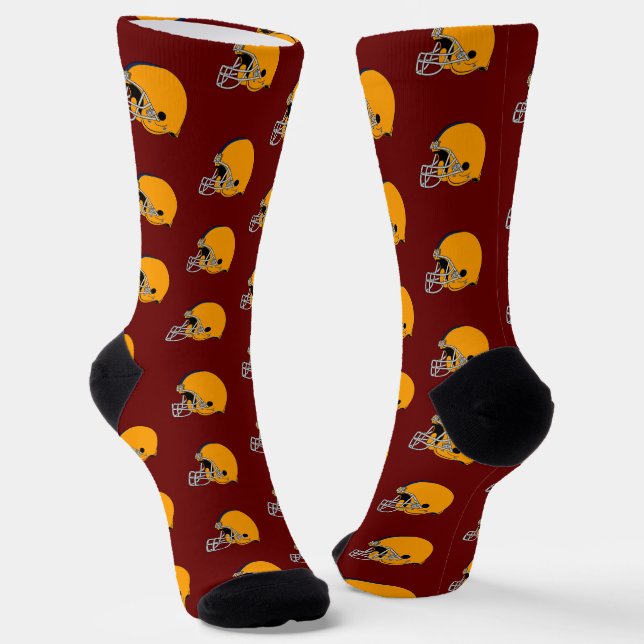 Gold Football Helmets Socks (Angled)