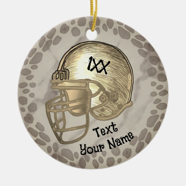 Gold Football Player Ornament (Front)