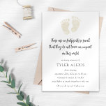 Gold Footprints Baby Memorial Announcement Card<br><div class="desc">This simple card has gold glitter footprints and the quote: There are no footprints so small that they do not leave an impact on this world.</div>