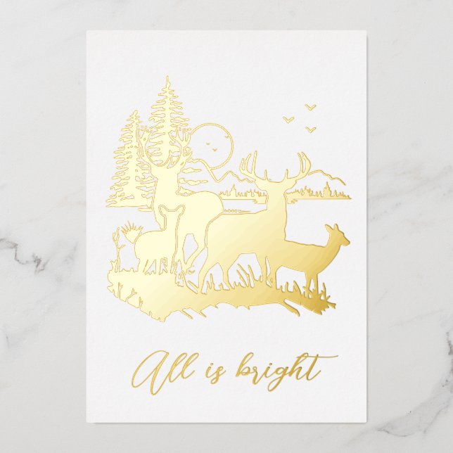 Gold forest deer night Christmas party real (Front)