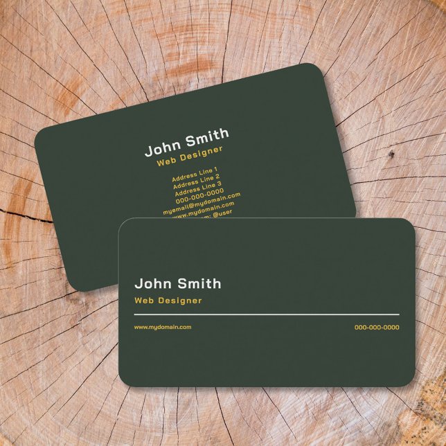 Gold & Forest Green Stylish Business Card (Gold & Forest Green Stylish Business Card)