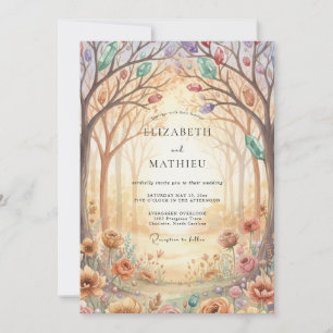 Gold Forest Wildflower Wedding Invitation