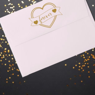 Gold Forever Hearts Bridal Shower Envelope