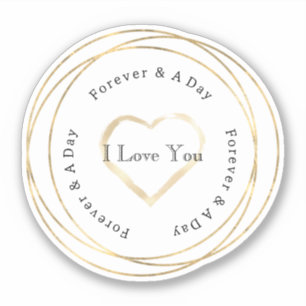 Gold Forever Love Heart Wedding