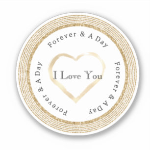 Gold Forever Love Heart Wedding