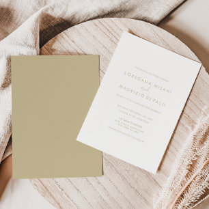 Gold Formal Wedding Invitation