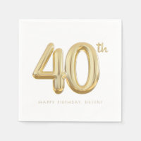 Gold Forty 40th Birthday Balloon Party