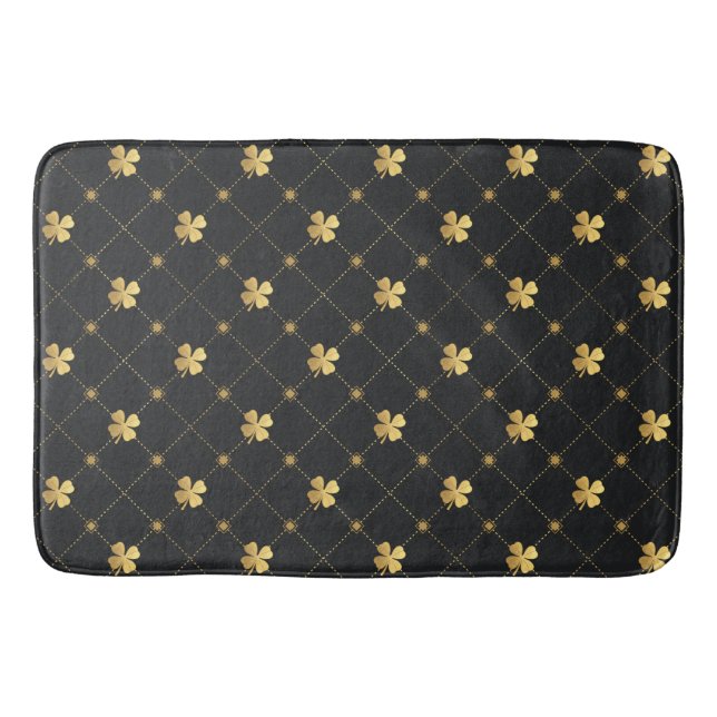 Gold Four Leaf Bath Mat (Front)