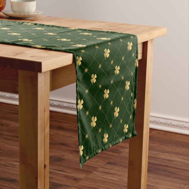 Gold Four Leaf Clover Short Table Runner (In Situ)