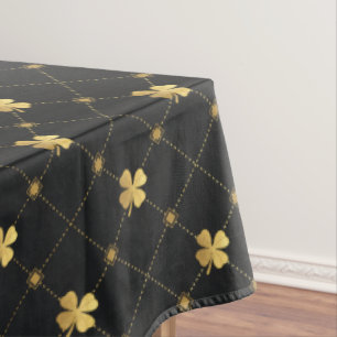 Gold Four Leaf Clover Tablecloth