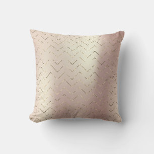 Gold Foxier Rose Gold Pink Metal Zig Zag Chevron Cushion