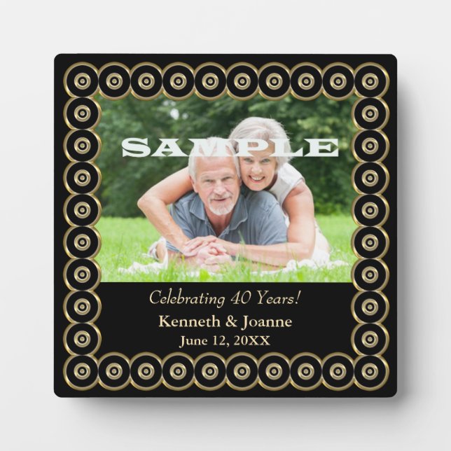 Gold Frame 40th Wedding Anniversary Template (Front)