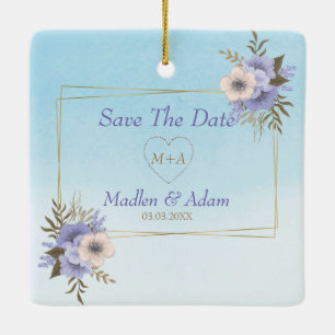 Gold Frame And Bouquet Ceramic Ornament