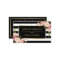 Gold Frame Blush Floral Black White Stripes