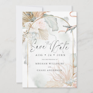 Gold Frame Coral Rose Watercolor Floral