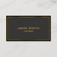 Gold Frame Diamond Grids Life Coach Business Card