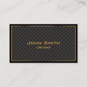 Gold Frame Diamond Grids Life Coach Business Card