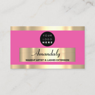 Gold Frame Fashion Beautique Shop Pink Business Card