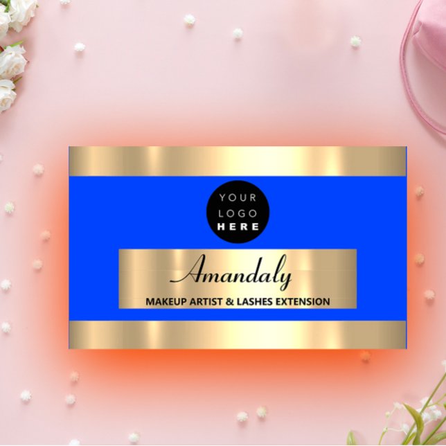  Gold Frame Fashion Beautique Shop Royal Blue  Business Card (Gold Frame Fashion Beautique Shop Royal Blue Business Card)