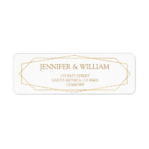 Gold Frame Geometric Return Address Label