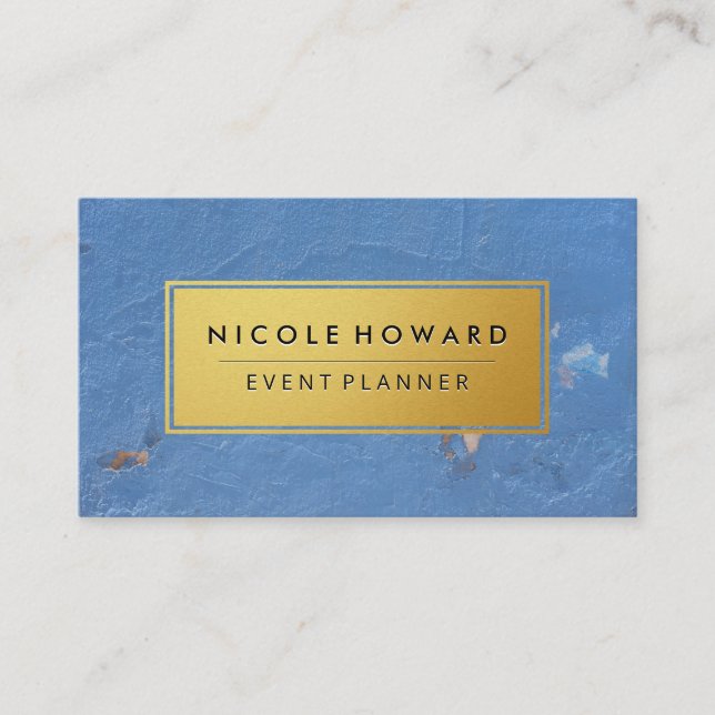 Gold Frame Grungy Texture Business Card (Front)
