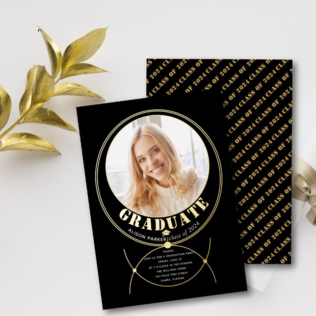Gold frame jewellery inspired black graduation pho (Creator Uploaded)