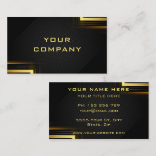 Gold Frame Lights Golden Luxury Black Professional Business Card