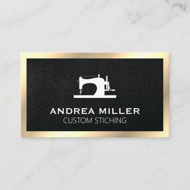 Gold Frame | Manufacture Sewing Machine Business Card (Front)