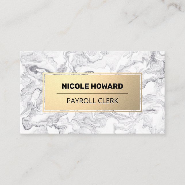 Gold Frame | Marble Design Business Card (Front)